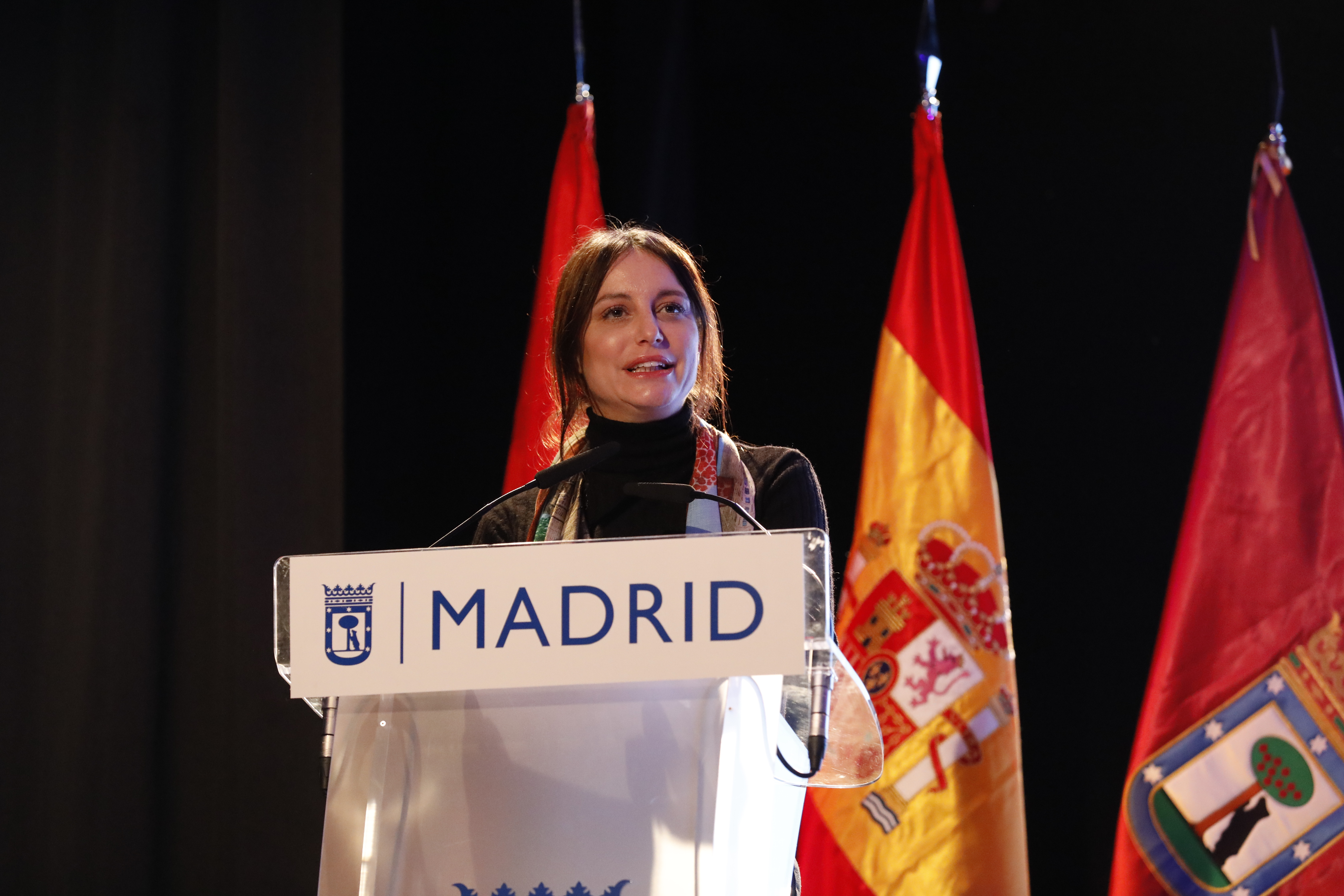 Andrea Levy, delegada de Cultura, Turismo y Deporte, durante la presentación de la programación de 21distritos para 2023